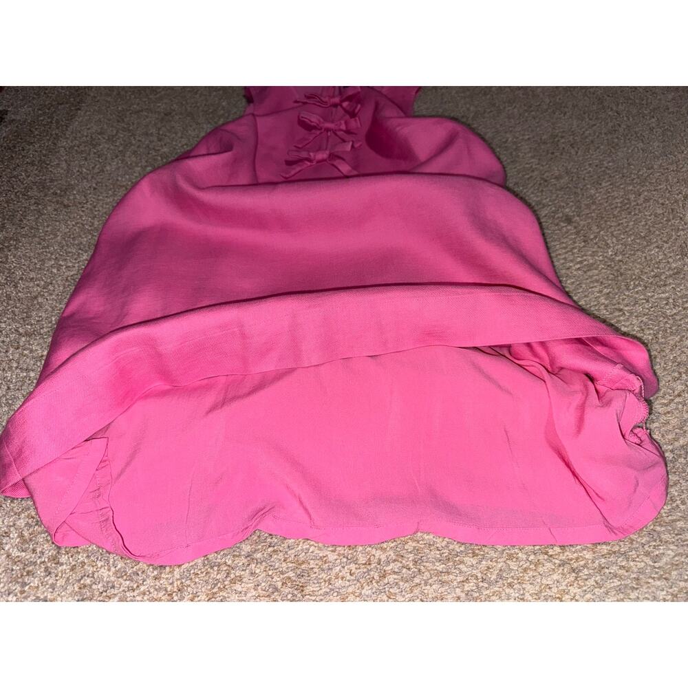 J.Crew Re-Imagined Pink Linen Blend Bow Front Shift Dress Woman’s Size Large - Picture 12 of 16